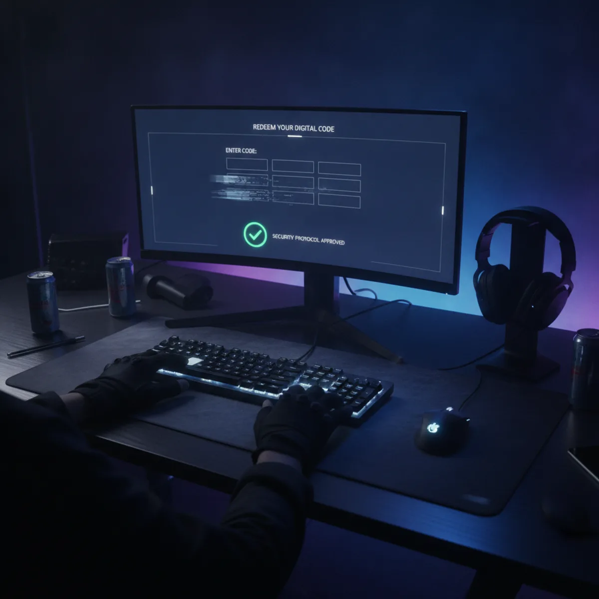 Redeeming a game code only on the official platform page