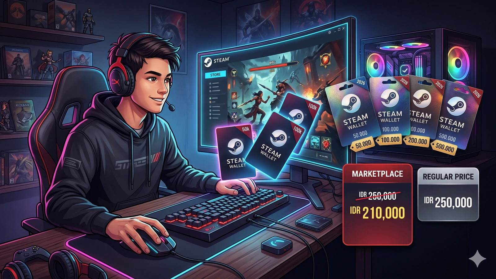 Cheap Steam Wallet Voucher Prices 2026: IDR vs USD Guide