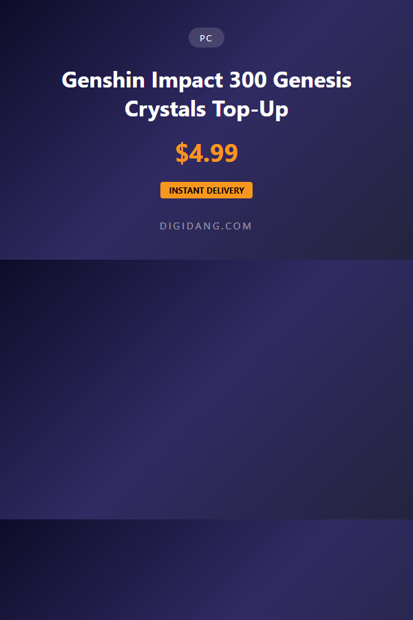 Genshin Impact 300 Genesis Crystals Top-Up